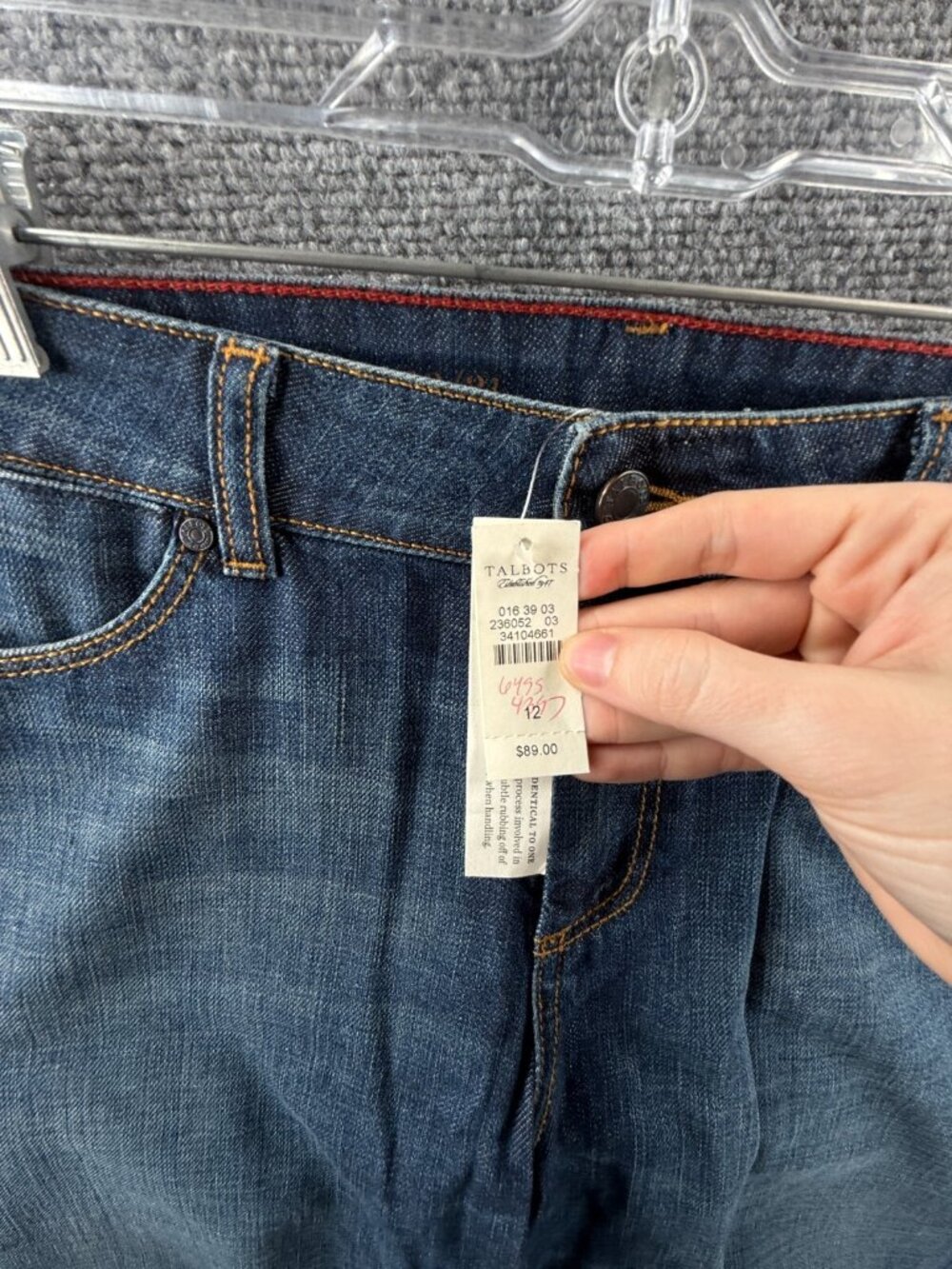 NWT Talbots Signature Straight Jeans 12/31 Dark Wash Denim Straight ACTL 34X31 - Picture 11 of 16